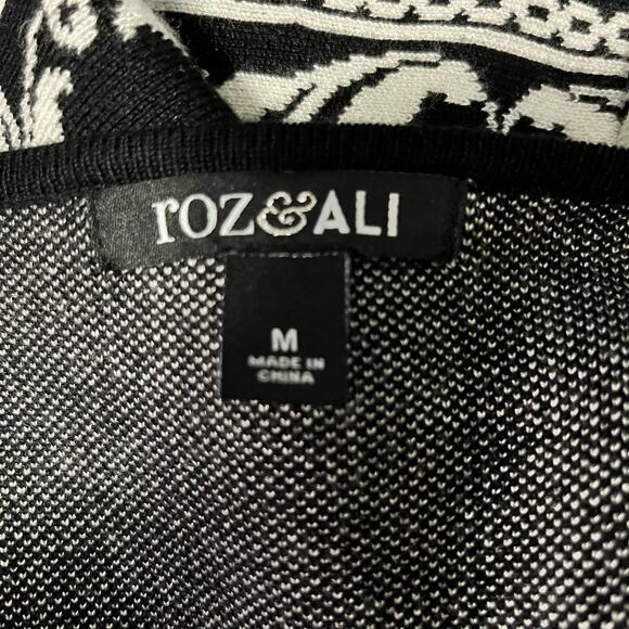 Roz & Ali New With Tag Knit Fair Isle Sweater Midi Dress M Floral Soft Cabincore - Picture 6 of 6